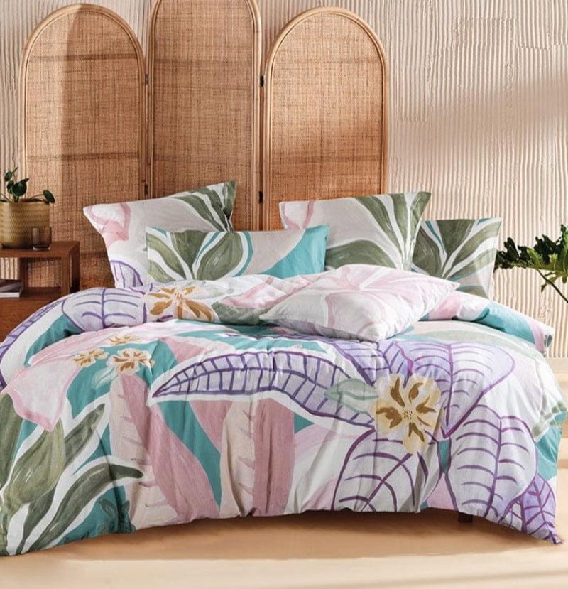 Linen House Duvet Cover Linen House Green Palmetto Duvet Cover Set (6918432391257)
