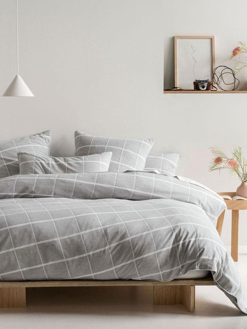 Linen House Duvet Cover Linen House Leonard Grey Duvet Cover Set (6547512426585)