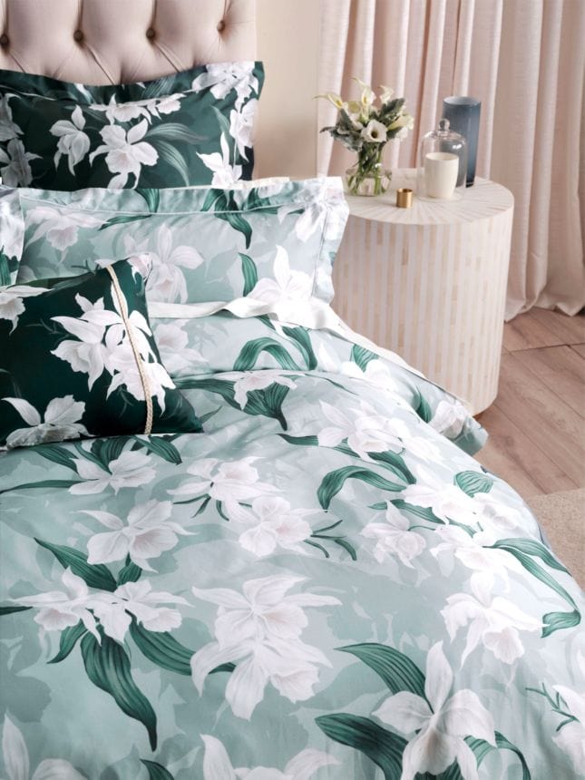 Linen House Duvet Cover Linen House Mist Cattleya Duvet Cover Set (6888840691801)