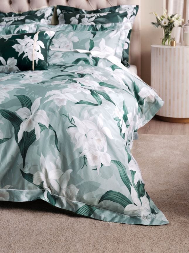 Linen House Duvet Cover Linen House Mist Cattleya Duvet Cover Set (6888840691801)