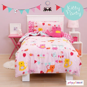 Linen House Duvet Cover Linen House Pink Kitty Party Duvet Cover Set (4699298693209)