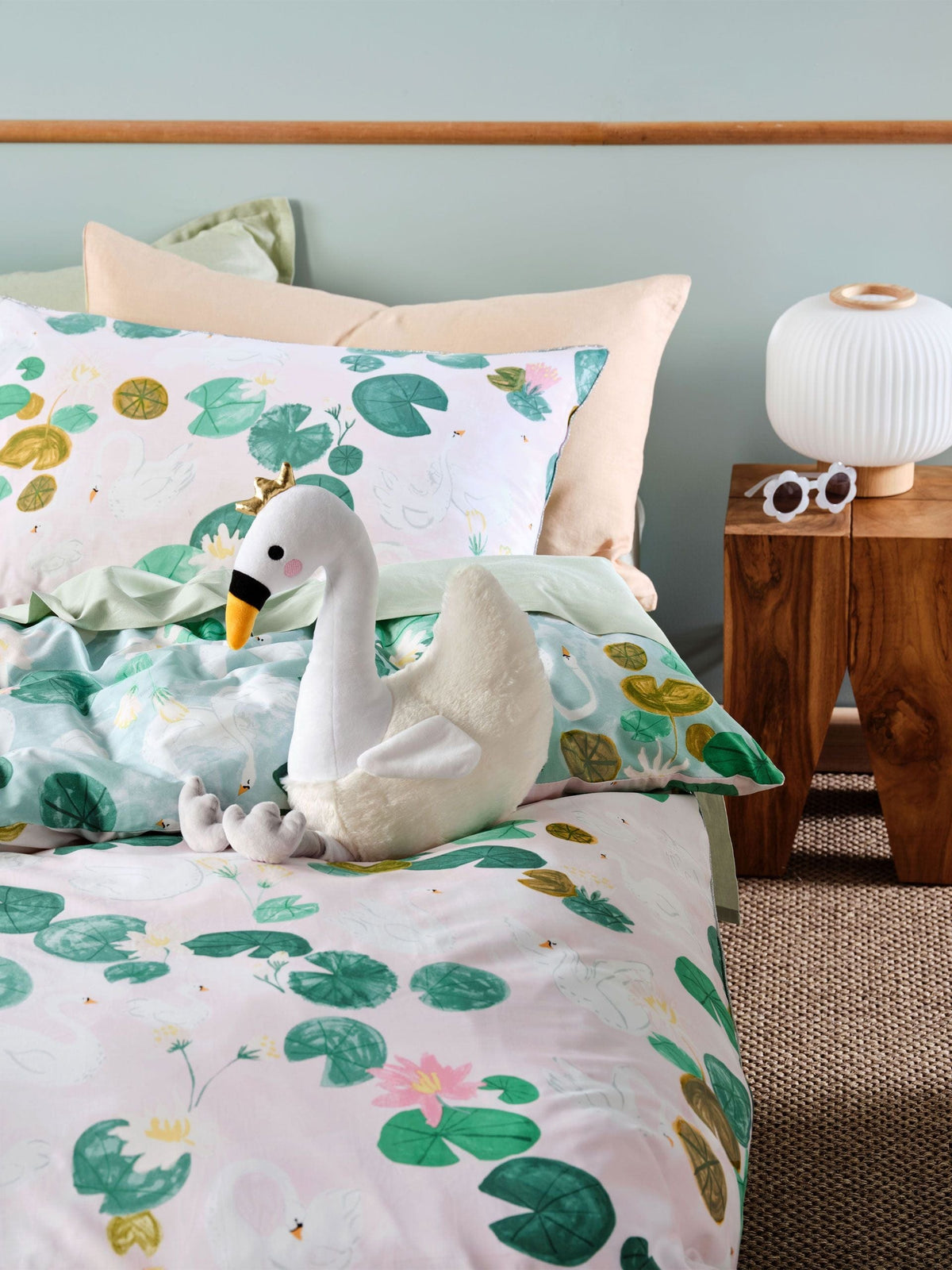 Linen House Duvet Cover Linen House Swanning Around Teal Duvet Cover Set (6891237802073)
