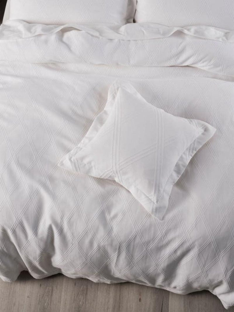 Linen House Duvet Cover Linen House White Antoine Duvet Cover Set (4780501598297)