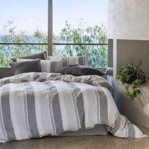 Linen House Duvet Cover Queen Linen House Charcoal Calais Duvet Cover Set (2144667172953)