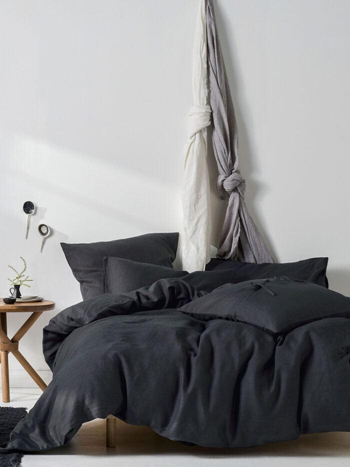 Linen House Duvet Cover Queen Linen House Nimes Charcoal Duvet Cover Set (6702850572377)