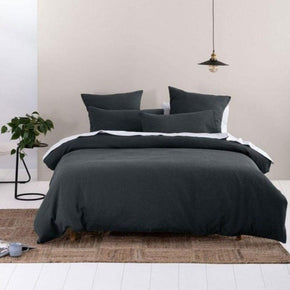 Linen House Duvet Cover Queen Linen House Providence Charcoal Duvet Cover Set (6547521994841)