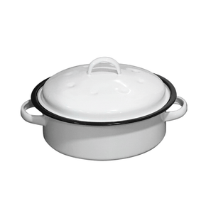 LK'S Mild Steel Pan LK'S Oval Casserole Small White 3 Litre 118/27 (6952743108697)