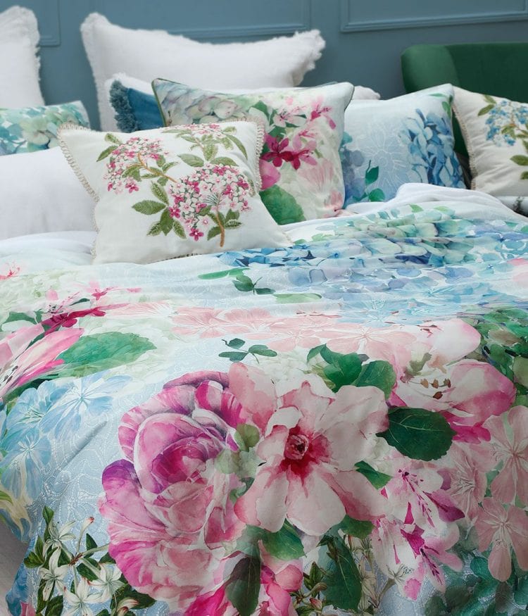M.M Linen Duvet Cover Queen M.M Linen Multi Delf Duvet Cover Set (7162250854489)