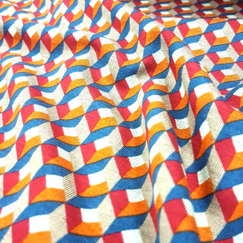 material Blue Orange Romantia PTD 3061 150cm Fabric (4712143323225)