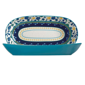 Maxwell & Williams BOWL Maxwell & Williams Rhapsody Oblong Bowl 43x22cm Blue (6856240103513)