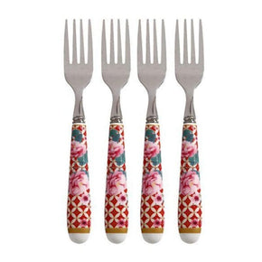 Maxwell & Williams Cake Fork Maxwell & Williams Teas & C's Silk Road Cake Fork Set of 4 Cherry Red (6875692367961)