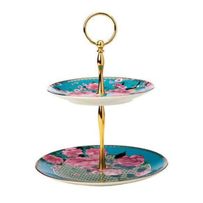 Maxwell & Williams Cake Stand Maxwell & Williams Teas & C's Silk Road 2 Tier Cake Stand Aqua (6875318452313)