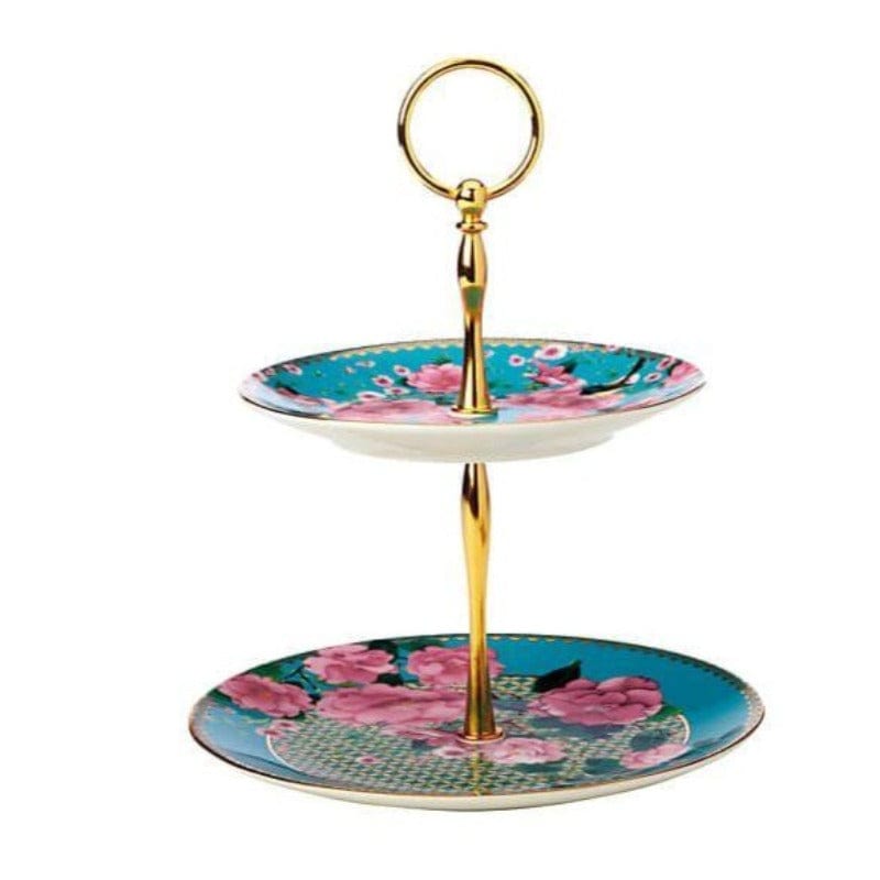 Maxwell & Williams Cake Stand Maxwell & Williams Teas & C's Silk Road 2 Tier Cake Stand Aqua (6875318452313)