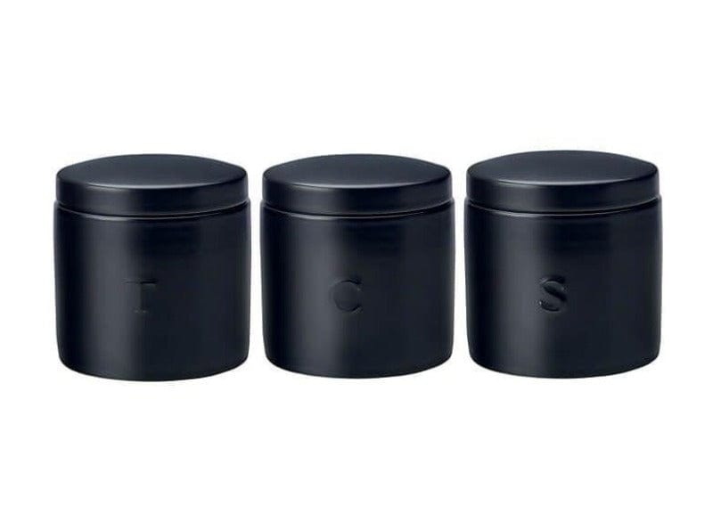 Maxwell & Williams CANISTER SET Maxwell & Williams Epicurious Canister 600ML Set Of 3 Black (6936137531481)
