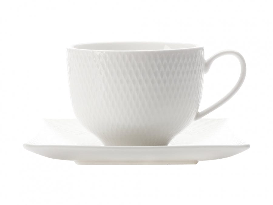 Maxwell & Williams Cup & Saucer Maxwell & Williams White Basics Diamonds Square Cup & Saucer 220ML (6754059485273)