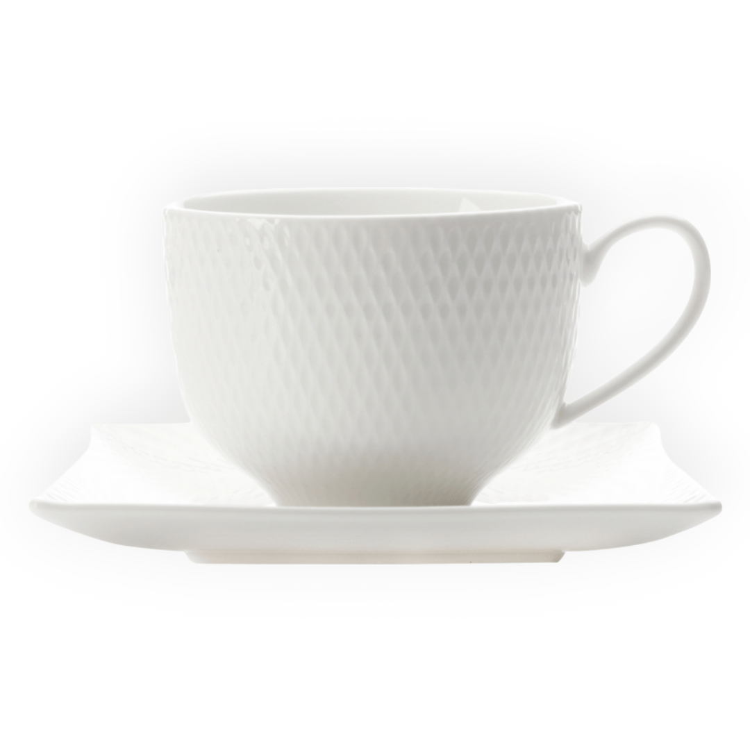 Maxwell & Williams Cup & Saucer Maxwell & Williams White Basics Diamonds Square Cup & Saucer 220ML (6754059485273)