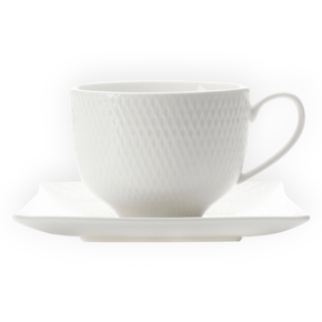 Maxwell & Williams Cup & Saucer Maxwell & Williams White Basics Diamonds Square Cup & Saucer 220ML (6754059485273)