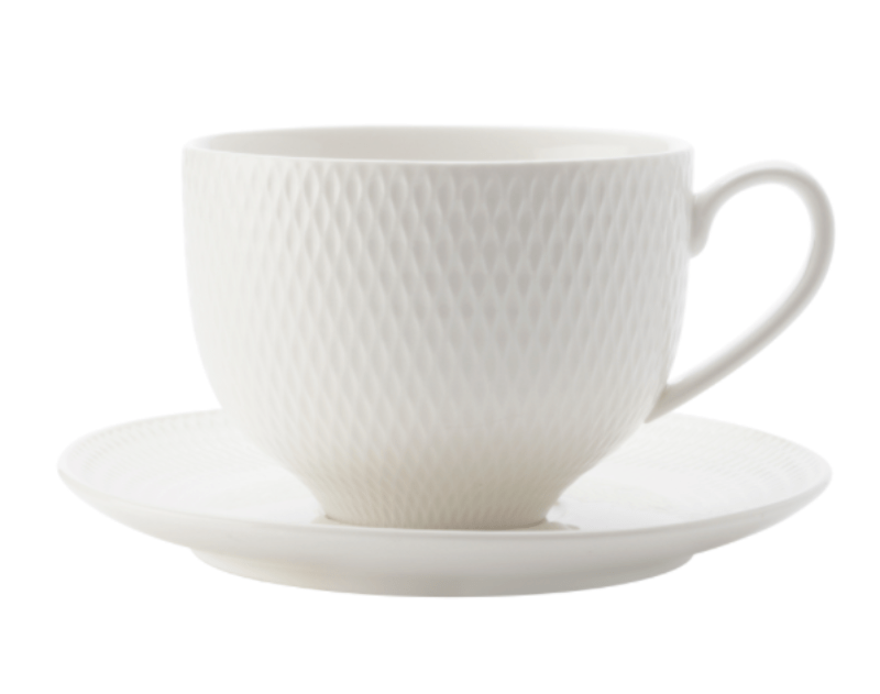 Maxwell & Williams Cup & Saucer Maxwell & Williams White Basics Diamonds Tea Cup & Saucer 220ML (6753594802265)