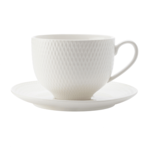 Maxwell & Williams Cup & Saucer Maxwell & Williams White Basics Diamonds Tea Cup & Saucer 220ML (6753594802265)