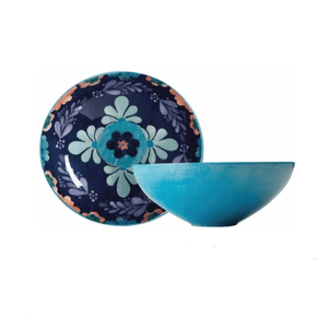 Maxwell & Williams Dinner Plate Maxwell & Williams Majolica Salad Bowl with Floral Blue, 31cm (6773747515481)
