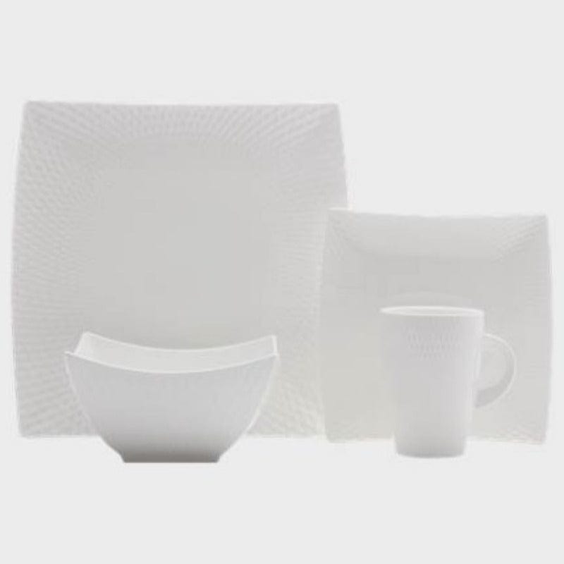 Maxwell & Williams Dinner Set Maxwell & Williams White Basics Diamonds Square Dinner Set Of 16 (6845400973401)