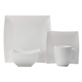 Maxwell & Williams Dinner Set Maxwell & Williams White Basics Diamonds Square Dinner Set Of 16 (6845400973401)