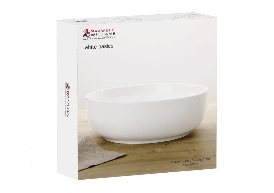 Maxwell & Williams Divided Maxwell & Williams White Basics Contemporary Serving Bowl 30x9.5cm AY0363 (7262408736857)