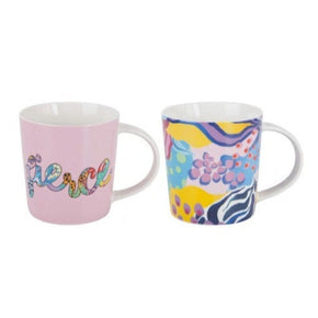 Maxwell & Williams MUG Maxwell & Williams Kasey Rainbow Be Fierce Mug Set of 2 380ml DX1283 (7155223396441)