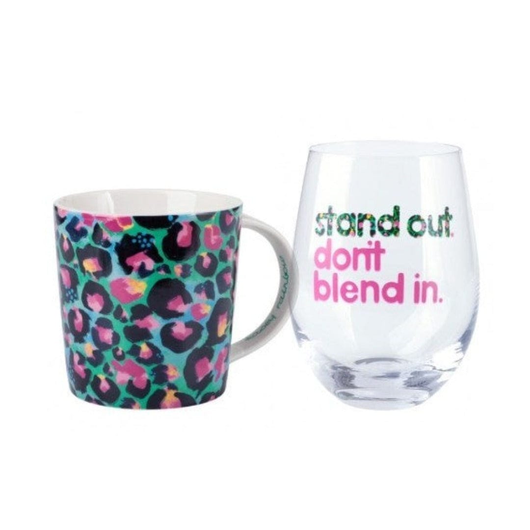 Maxwell & Williams MUG Maxwell & Williams Wild at Heart Mug & Glass Set Leopard Emerald 500ml DX1229 (7158875717721)