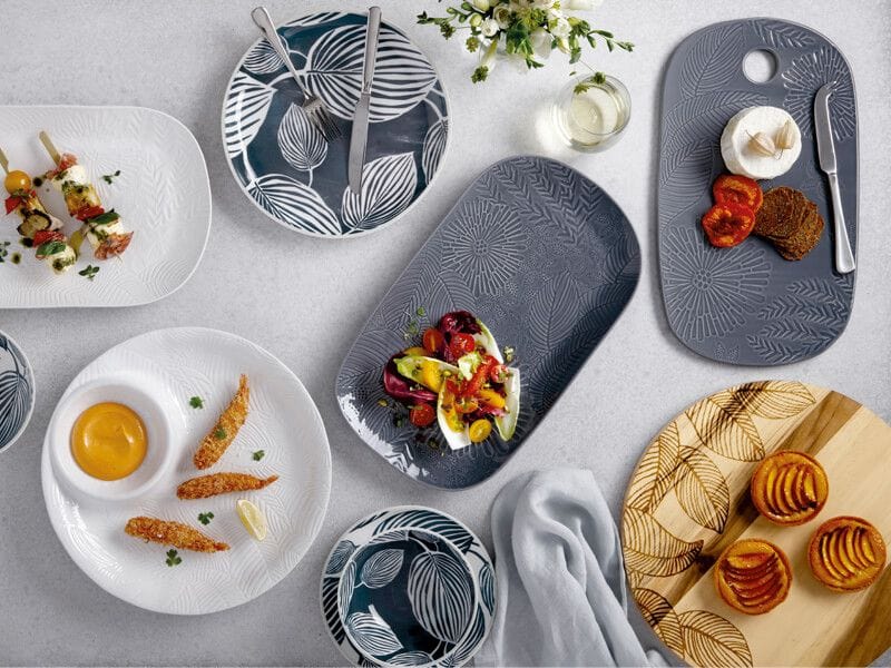 Maxwell & Williams PLATE Maxwell & Williams Panama Side Plate 20cm Grey & White (6870067839065)