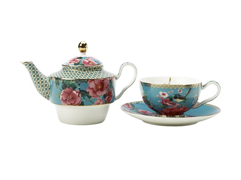 Maxwell & Williams TEA SET Maxwell & Williams Teas & C's Silk Road Tea For One with Infuser 380ML Aqua (6873135579225)