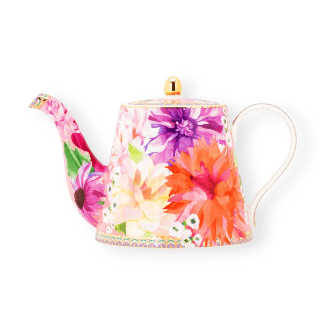 Maxwell & Williams Teapot Maxwell & Williams Dahlia Daze Teapot With Infuser 1lt Pink 1lt HV0354 (4429976272985)