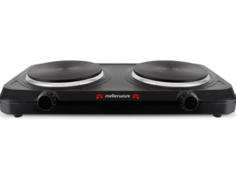 Mellerware HOTPLATE Mellerware 2000W Hotplate Solid Plate Double Steel Black (6781710860377)
