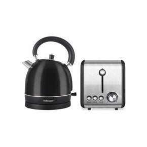 Mellerware TOASTER & KETTLE Mellerware Eclipse Stainless Steel Black Kettle And Toaster Set (7011088891993)