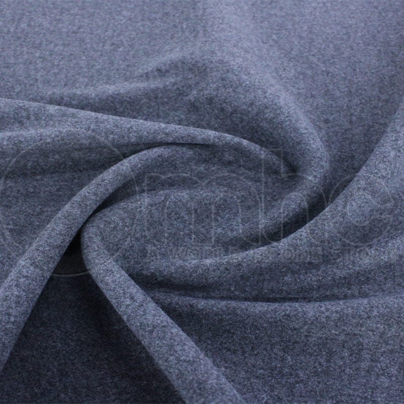 MELTON Dress Fabrics Grey Melange Stretch Melton Fabric 150cm (7256314544217)