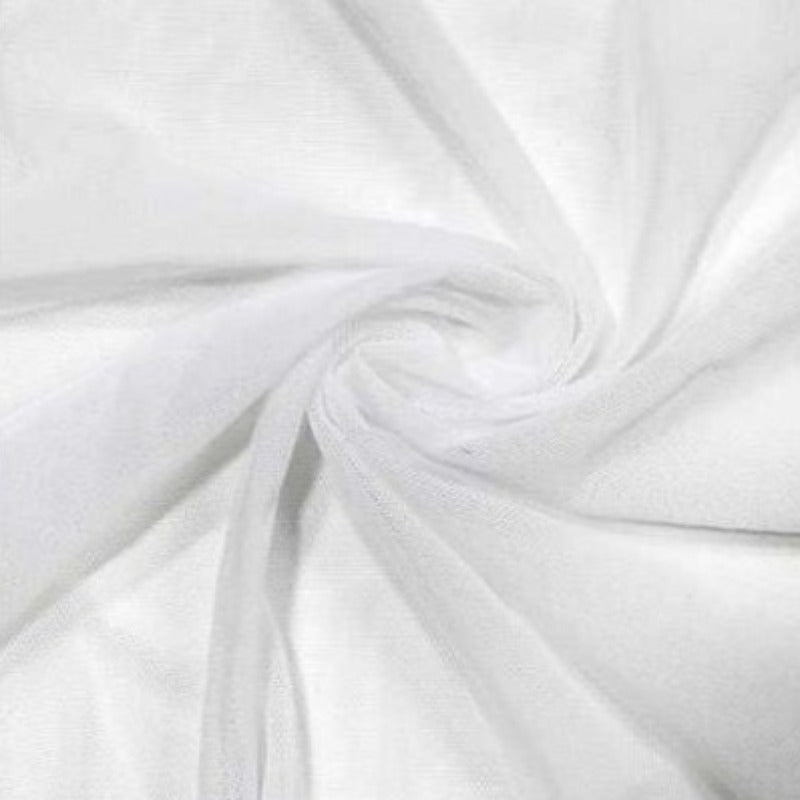 MESH Dress Fabrics White Power Mesh Fabric 145cm (7224289001561)
