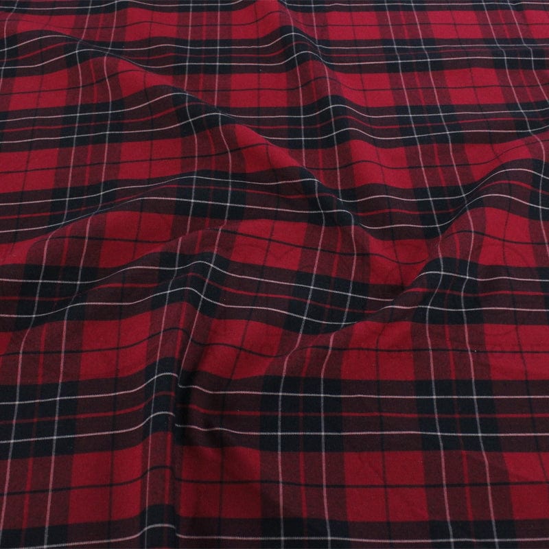 MHC World Dress Fabrics Red/Black Tartan Check Fabric 150cm (7178460201049)