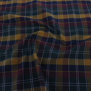MHC World Dress Fabrics Tartan Check Mustard/Maroon Fabric 150cm (7221540913241)
