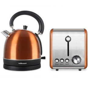 MHC World Kitchen Mellerware Pack 2 Piece Set Stainless Steel Kettle And Toaster Copper (4200684617817)