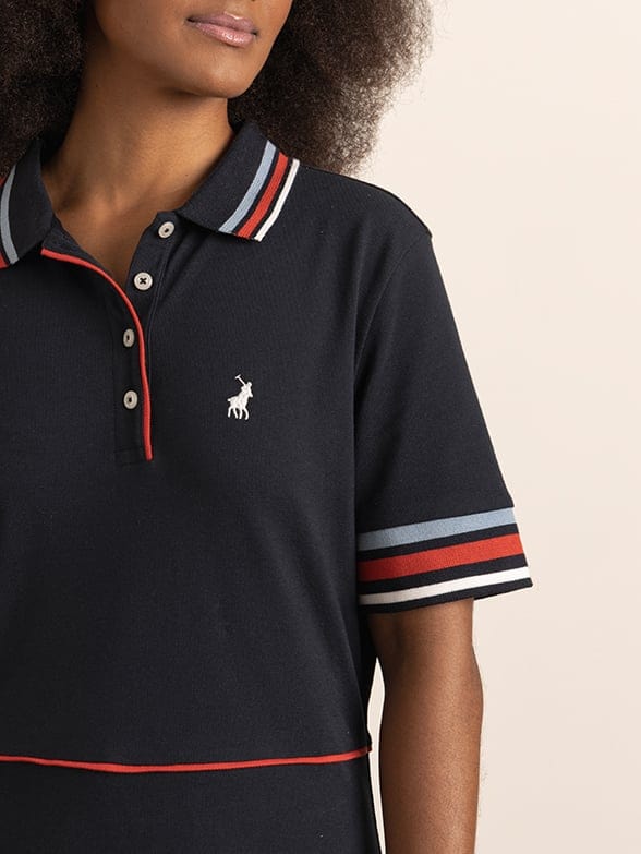 MHC World Polo Ladies Short Sleeve Golfer Dress Navy (7278853423193)