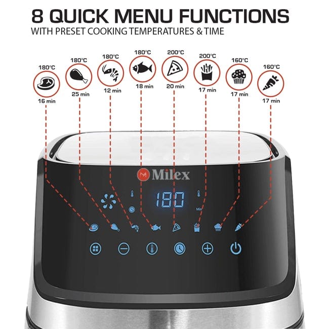 MILEX AIR FRYER Milex 1700W Premium Airfryer 5.6 Litre MSA002 (6954793566297)