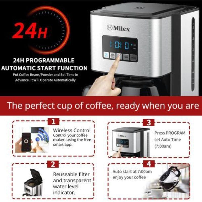 MILEX COFFEE MACHINE Milex Wifi Coffee Machine MCM004 (6544689299545)