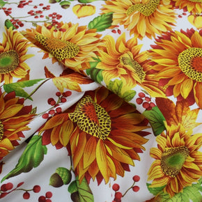 Mini Matt Printed Mini Matt White Sunflower Col.2 DSN2021/2 150cm (7038295933017)