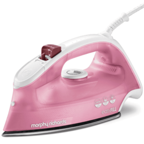 Morphy Richards IRON Morphy Richards Iron Steam Dry Spray Stainless Steel Pink 350ml 2400W Easy Fill (6778951139417)