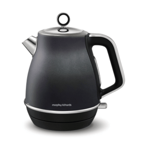 Morphy Richards KETTLE Morphy Richards Kettle 360 Degree Cordless Stainless Steel Black 1.5 Litre 3000W Evoke (6776218746969)