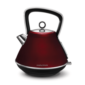 Morphy Richards KETTLE Morphy Richards Kettle 360 Degree Cordless Stainless Steel Red 1.5 Litre 2200W Evoke (6776300273753)