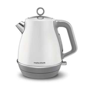 Morphy Richards KETTLE Morphy Richards Kettle 360 Degree Cordless Stainless Steel White 1.5 Litre 3000W Evoke (6776197578841)