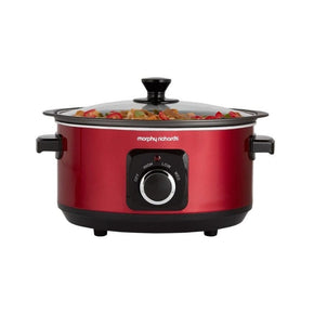 Morphy Richards SLOW COOKER Morphy Richards Slow Cooker Manual Aluminium Red 3.5 Litre 163W Sear and Stew (6778769735769)