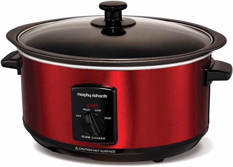 Morphy Richards SLOW COOKER Morphy Richards Slow Cooker Manual Aluminium Red 3.5 Litre 163W Sear and Stew (6778769735769)