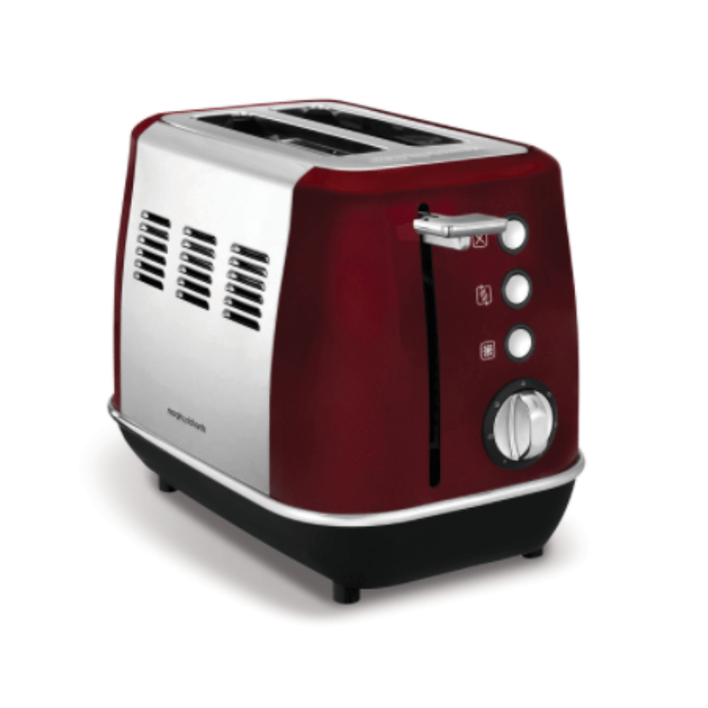 Morphy Richards TOASTER Morphy Richards Toaster 2 Slice Stainless Steel Red 900W Evoke (6776429346905)